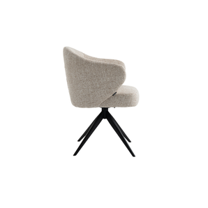 Verdal Spisebordsstol i Beige Bouclé m. sorte metal ben