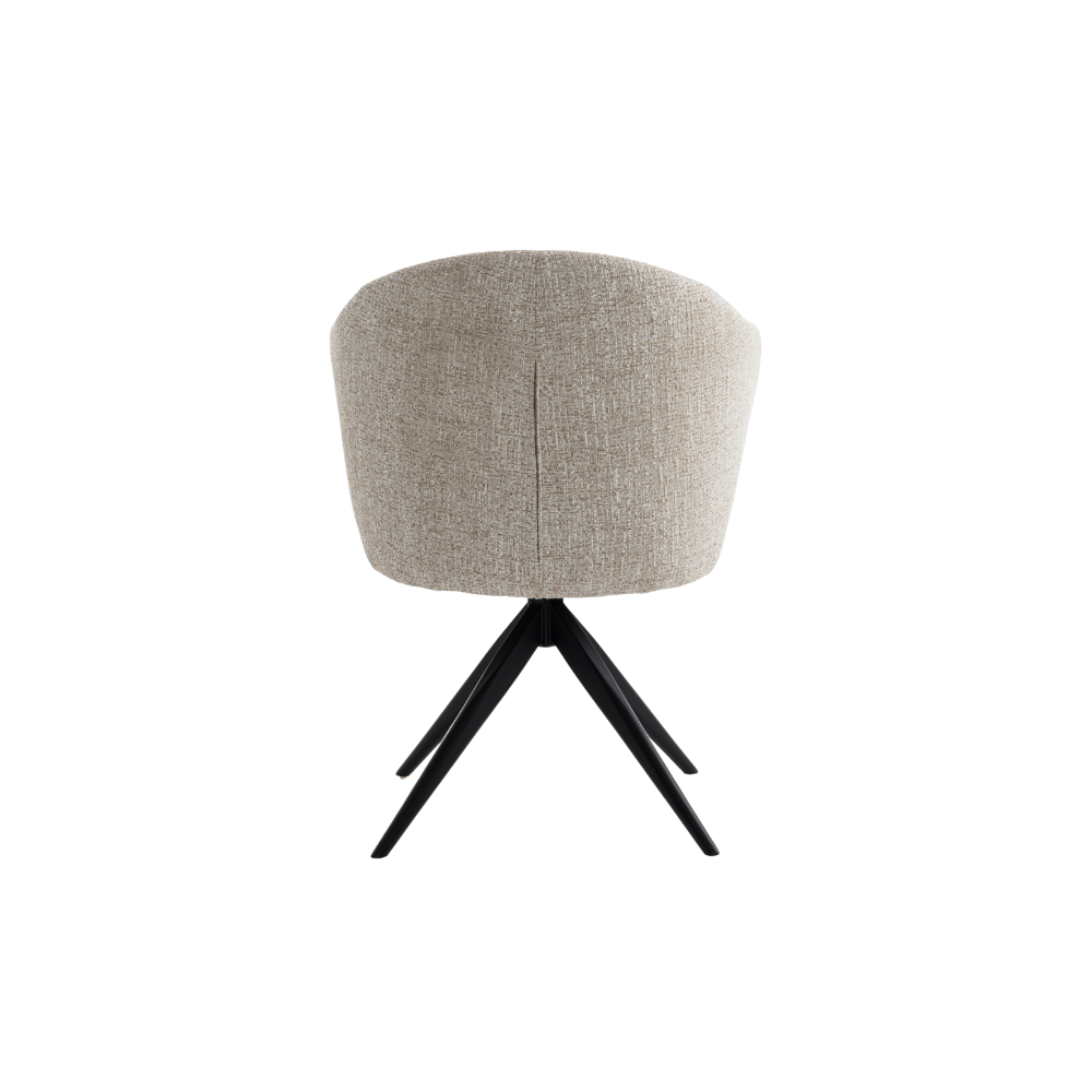 Verdal Spisebordsstol i Beige Bouclé m. sorte metal ben