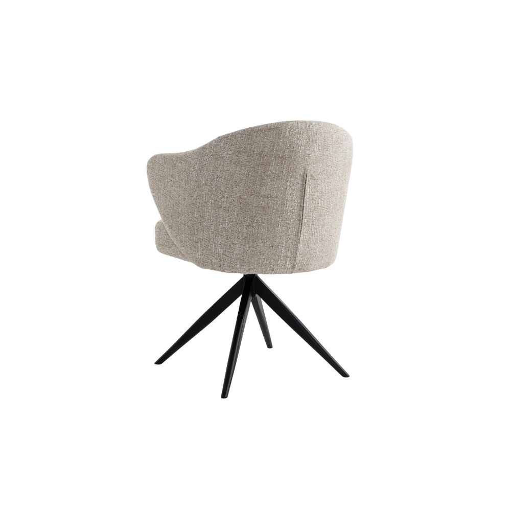 Verdal Spisebordsstol i Beige Bouclé m. sorte metal ben