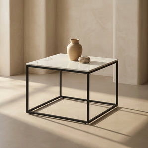 Victor Hjørnebord - Hvid Keramik 60 cm