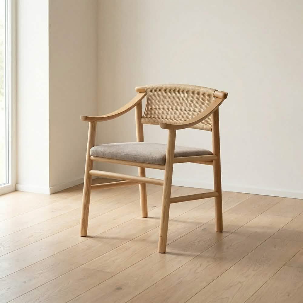 Zelo Spisebordsstol – Natur ask m. beige sæde