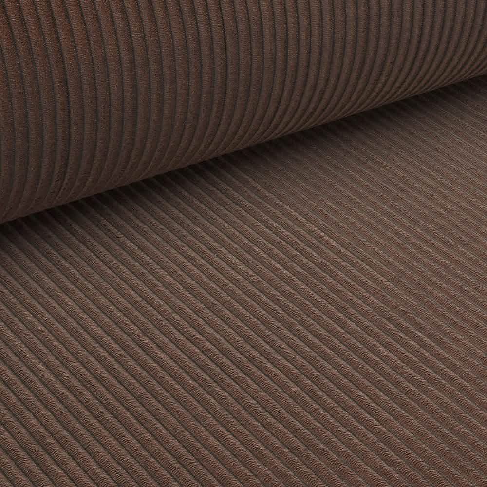 Balu Sofa - Brun Fløjl m. Puf - 240 cm