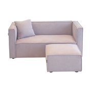 Elias Børnesofa inkl. puf - Rosa