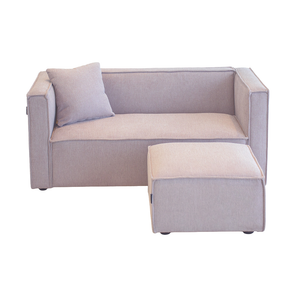 Elias Børnesofa inkl. puf - Rosa