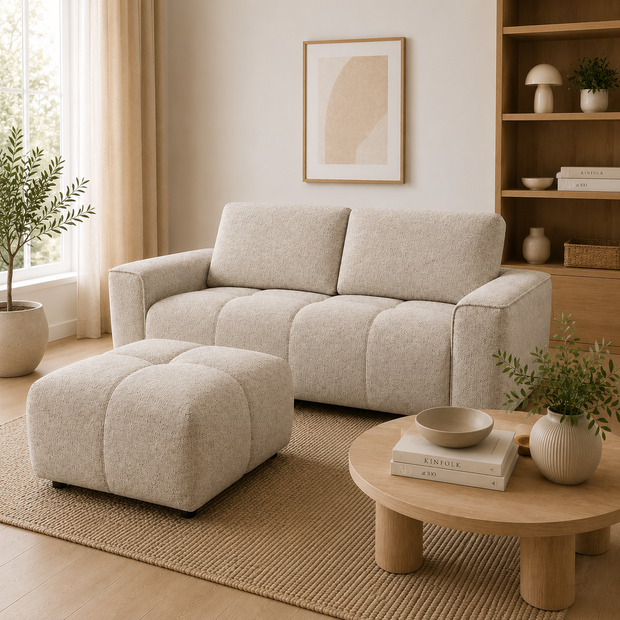 Maui 220 cm Sofa Inkl. Puf - Beige