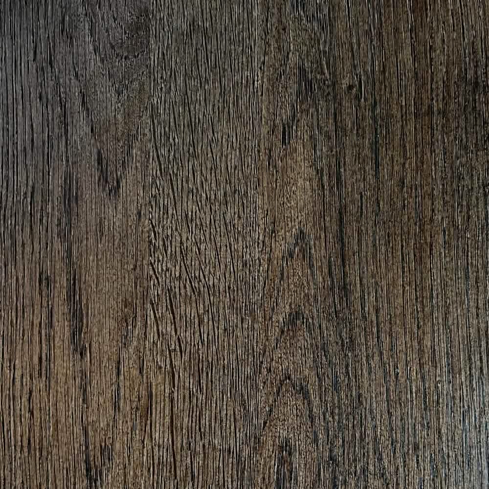 Spisebordssæt - Måne Lamel Spisebord Smoked Ø120 + Nilo Grå/brun Stof