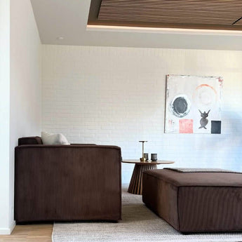 Balu Sofa - Brun Fløjl inkl. puf - Hofstra & Wagner