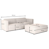 Balu Sofa - Lys Beige inkl. puf - Hofstra & Wagner