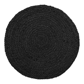 Bombay Dækserviet - Flettet mørkegrå jute Ø38 cm - Hofstra & Wagner