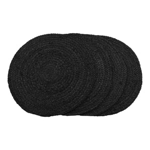 Bombay Dækserviet - Flettet mørkegrå jute Ø38 cm - Hofstra & Wagner