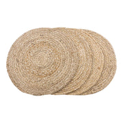 Bombay Dækserviet - Flettet natur jute Ø38 cm - Hofstra & Wagner