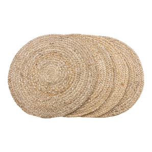Bombay Dækserviet - Flettet natur jute Ø38 cm - Hofstra & Wagner
