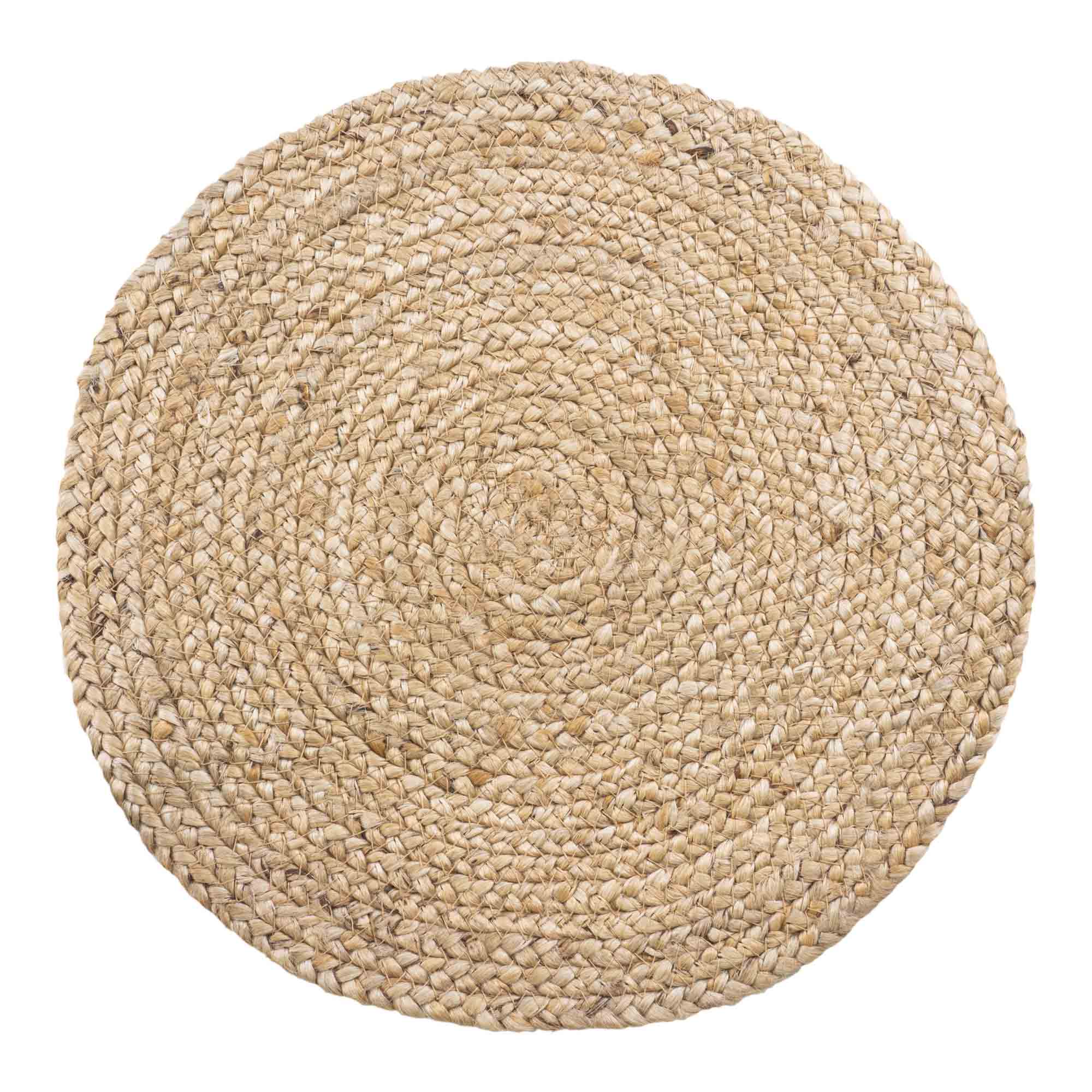 Bombay Dækserviet - Flettet natur jute Ø38 cm - Hofstra & Wagner