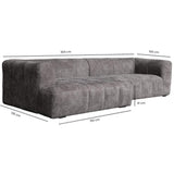 Bora Sofa i Grå Boucle - Højrevendt - 300 cm - Hofstra & Wagner