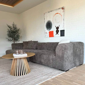 Bora Sofa i Grå Boucle - Højrevendt - 300 cm - Hofstra & Wagner