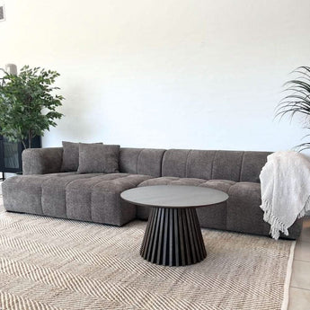 Bora Sofa i Grå Boucle - Højrevendt - 300 cm - Hofstra & Wagner