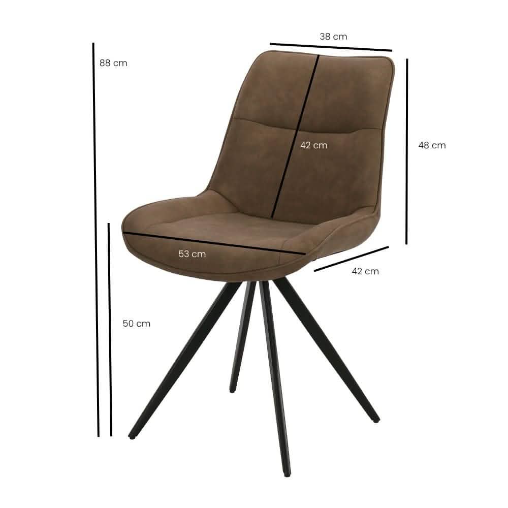 Elin spisebordsstol i Grå/brun microfiber med drejefunktion - Hofstra & Wagner