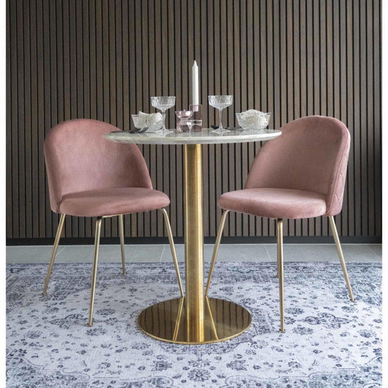 Geneve Spisebordsstol - Rosa velour - Hofstra & Wagner