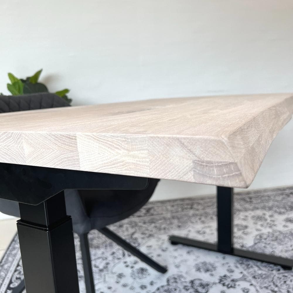 Hævesænke Plankebord - Hvidolieret Egetræ 120 cm - Hofstra & Wagner