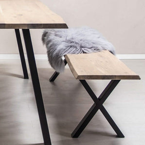 Krydsstel bænk - sort (2 stk) - Hofstra & Wagner