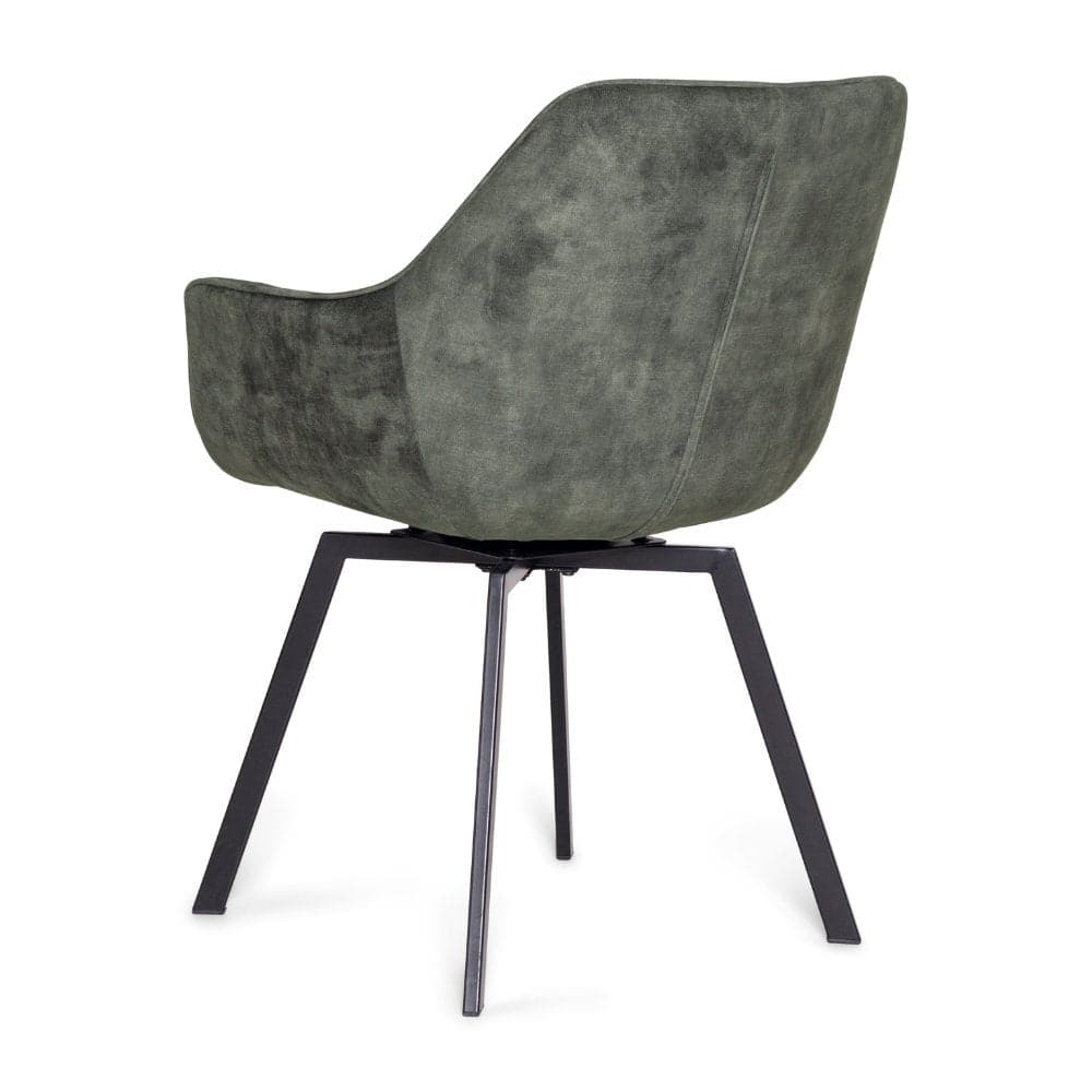 Lea spisebordsstol m. drejefunktion - Grøn vintage velour - Hofstra & Wagner
