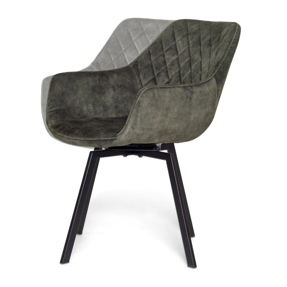 Lea spisebordsstol m. drejefunktion - Grøn vintage velour - Hofstra & Wagner