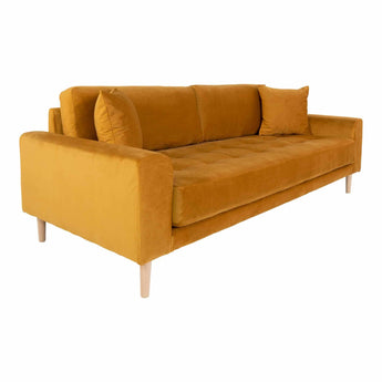 Lido 3 Personers Sofa - Gul velour - Hofstra & Wagner