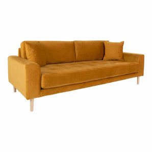 Lido 3 Personers Sofa - Gul velour - Hofstra & Wagner