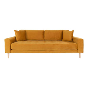 Lido 3 Personers Sofa - Gul velour - Hofstra & Wagner