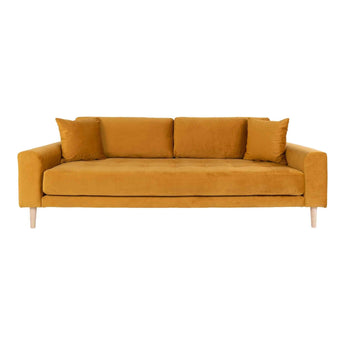 Lido 3 Personers Sofa - Gul velour - Hofstra & Wagner