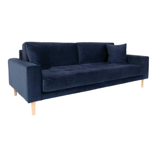 Lido 3 Personers Sofa - Mørkeblåt velour - Hofstra & Wagner