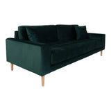 Lido 3 Personers Sofa - Mørkegrøn velour - Hofstra & Wagner