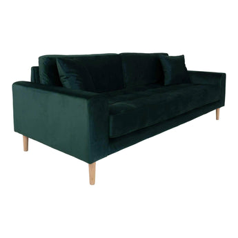 Lido 3 Personers Sofa - Mørkegrøn velour - Hofstra & Wagner