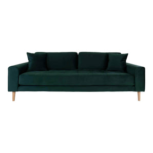 Lido 3 Personers Sofa - Mørkegrøn velour - Hofstra & Wagner
