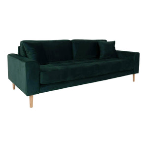 Lido 3 Personers Sofa - Mørkegrøn velour - Hofstra & Wagner