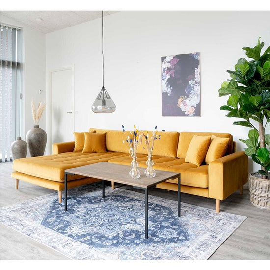 Lido Lounge Sofa Venstrevendt - Sennepsgul velour - Hofstra & Wagner
