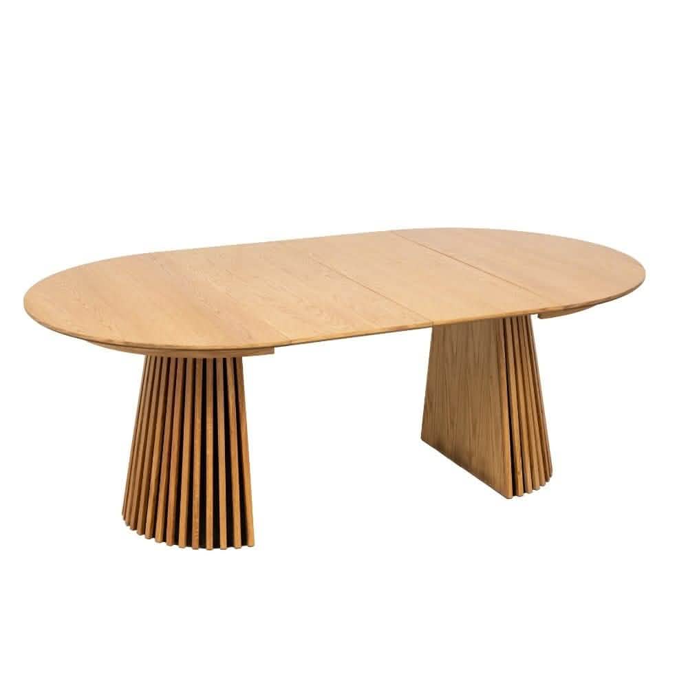 Måne Lamel Spisebord M.Tillægsplader - Natur Eg Ø120-160-200 cm - Hofstra & Wagner