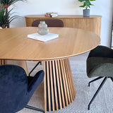Måne Lamel Spisebord M.Tillægsplader - Natur Eg Ø120-160-200 cm - Hofstra & Wagner