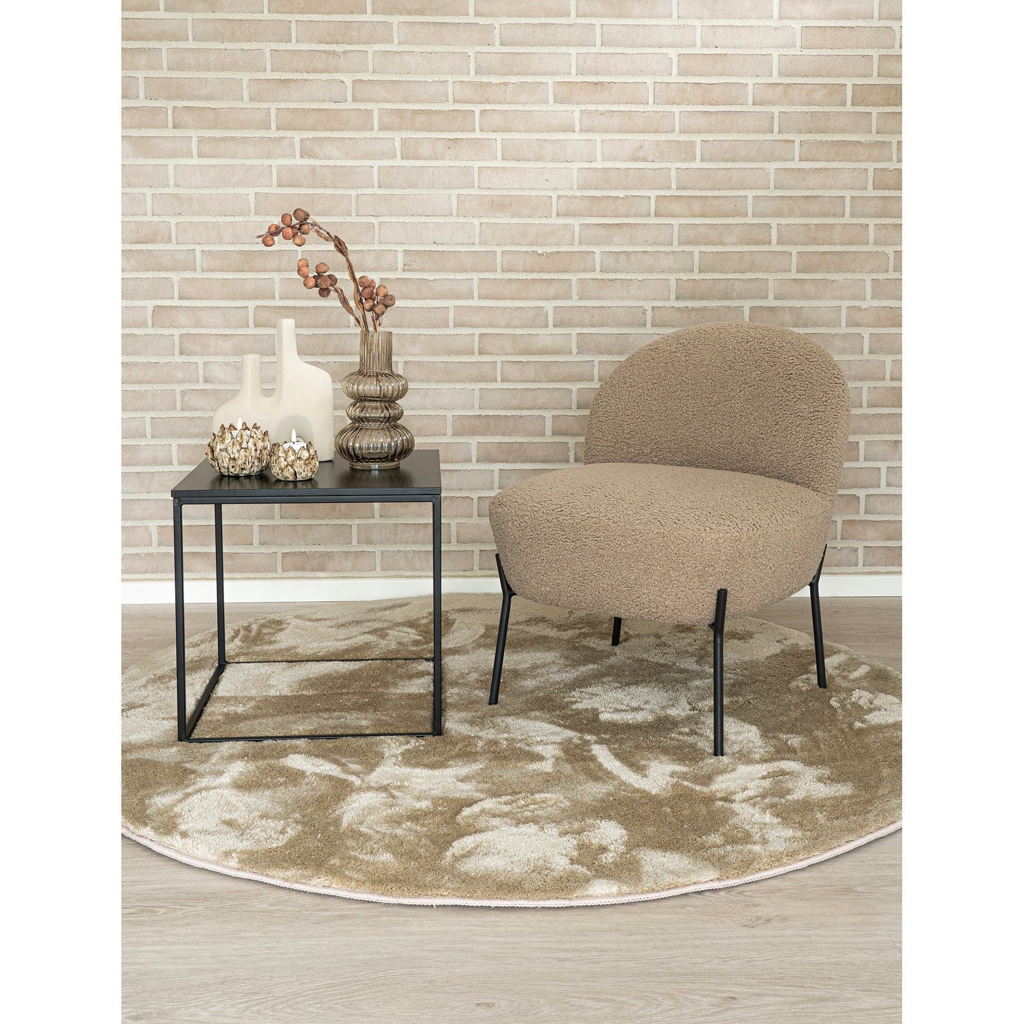 Miami tæppe - beige - ø160 - Hofstra & Wagner