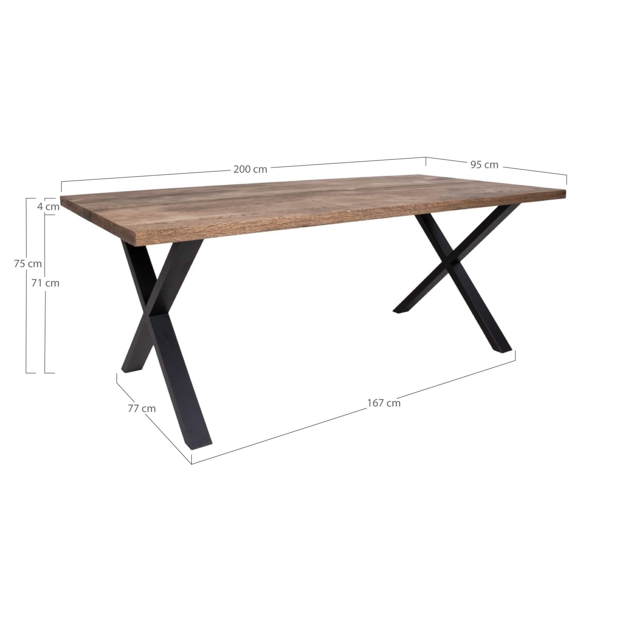 Montpellier Plankebord - Smoked eg (200 cm) - Hofstra & Wagner