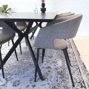 Nilo Spisebordsstol - Grå/brun Stof - Hofstra & Wagner