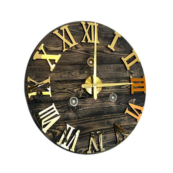 Smoked vægur m. guld tal - Ø70 cm - Hofstra & Wagner